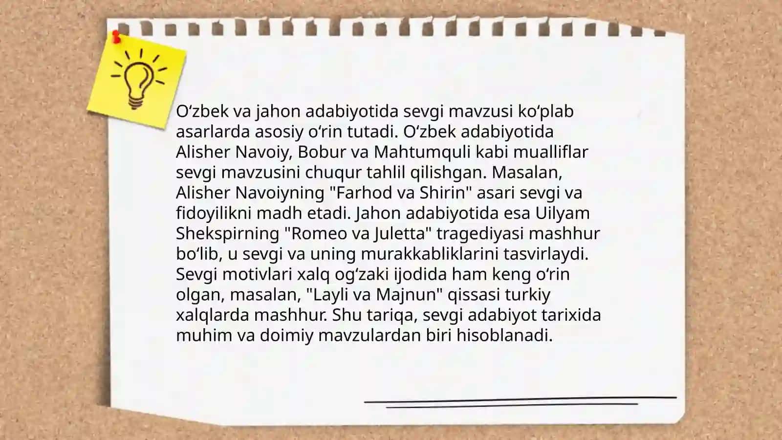 O‘zbek va jahon adabiyotida sevgi mavzusining talqini 3