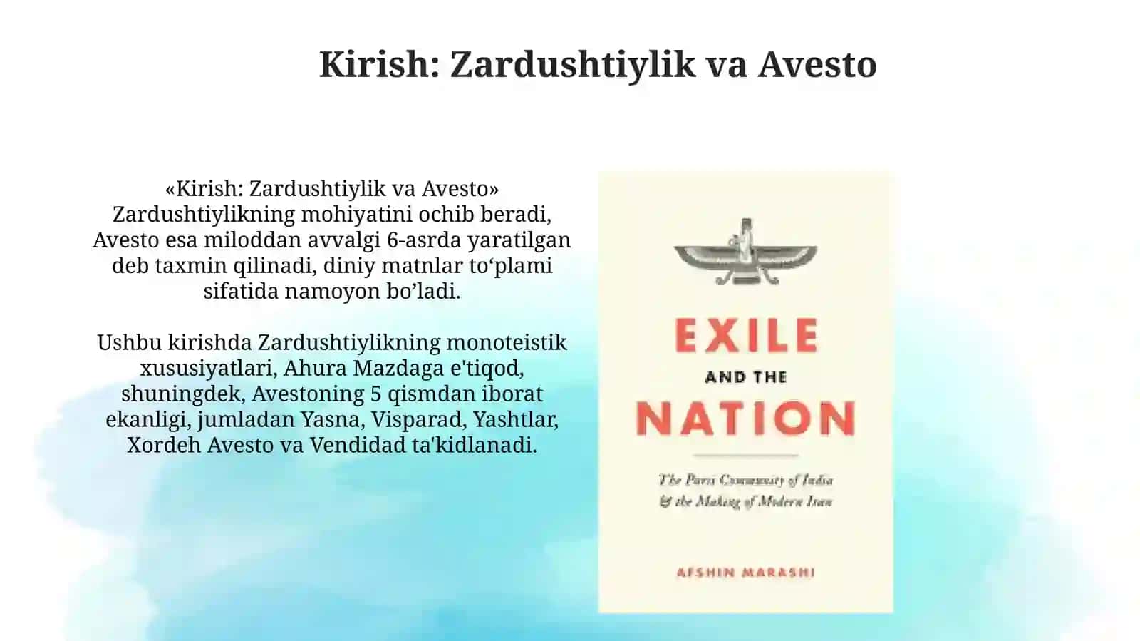 Zardushtiylikning asosiy kitobi Avesto 3