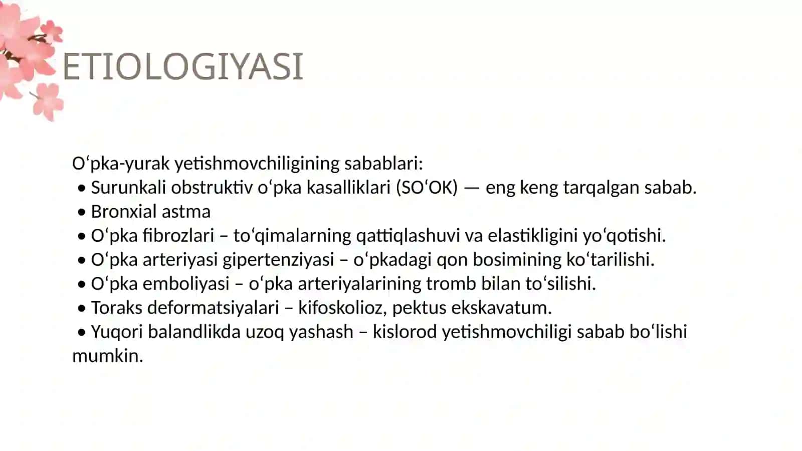 O'pka-yurak yetishmovchiligi (Cor pulmonale) 3