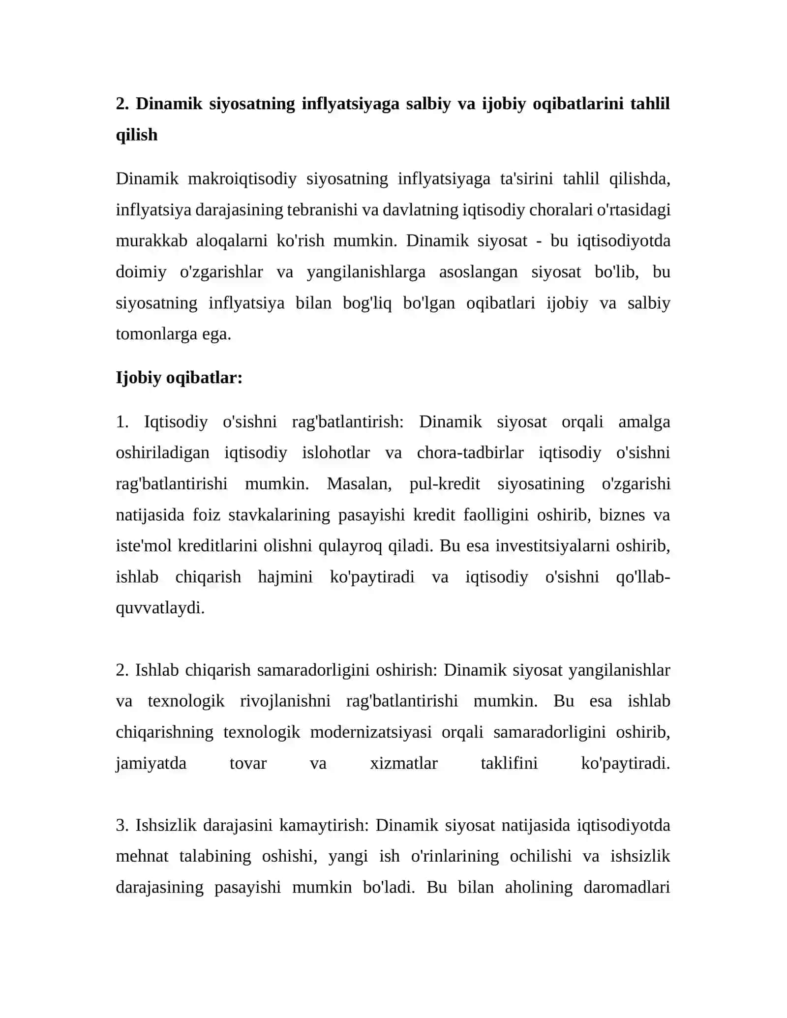 Dinamik makroiqtisodiy muammolar va ularni bartaraf etish yoʻllari 3