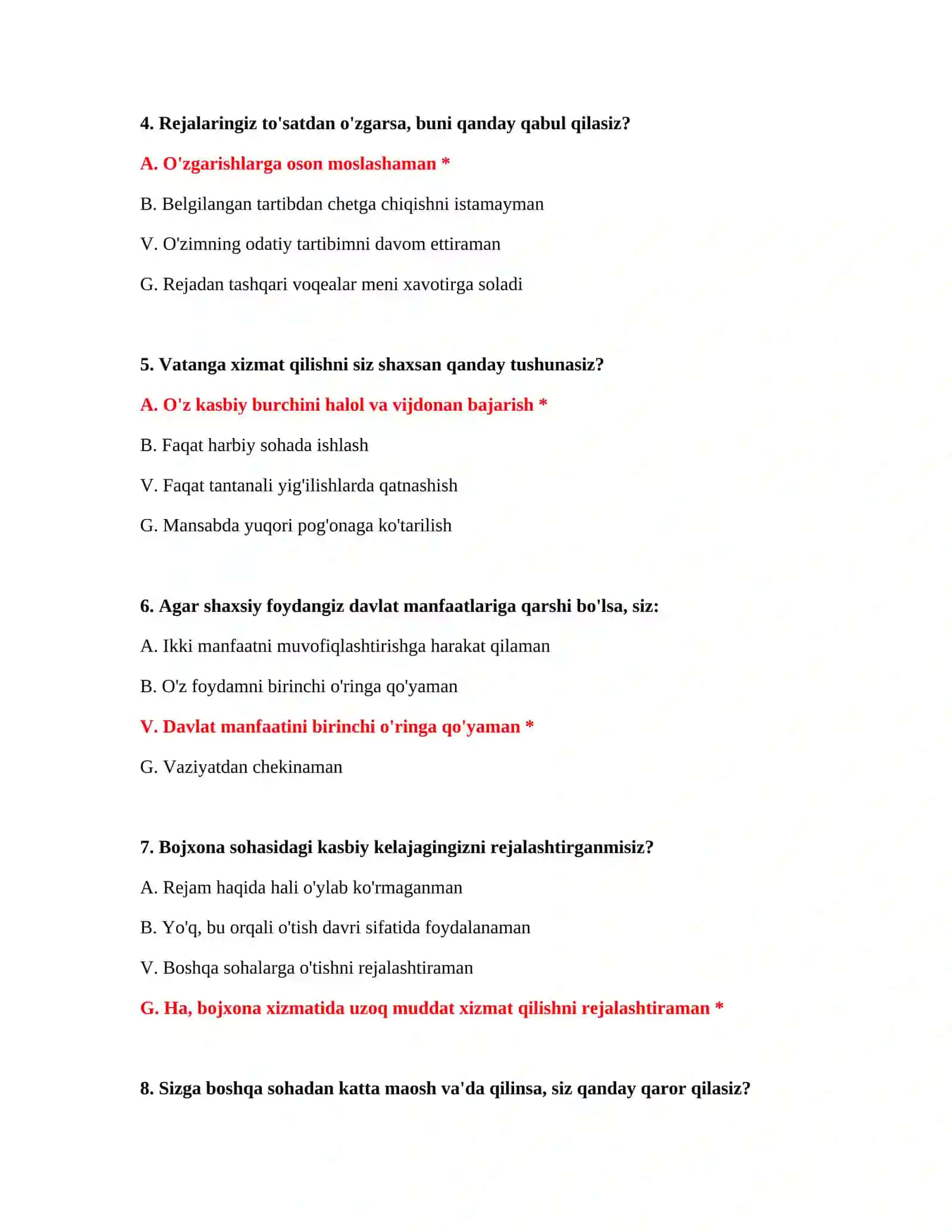 Bojxona testlar to‘plami 2026 3