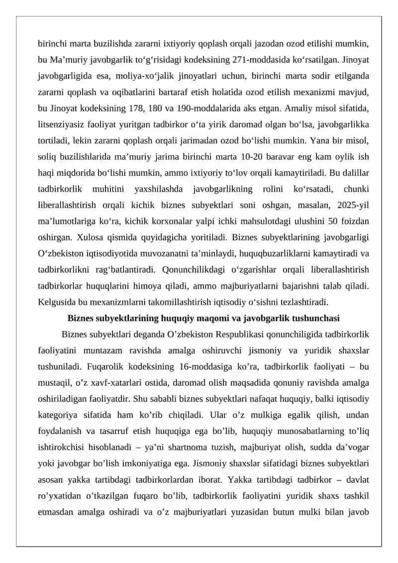 Biznes subyektlarining javobgarligi 3