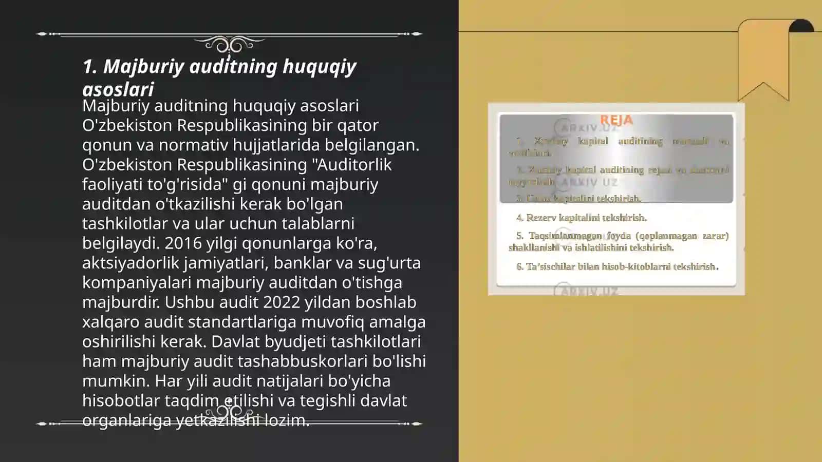 Majburiy audit va tartibga solish 3