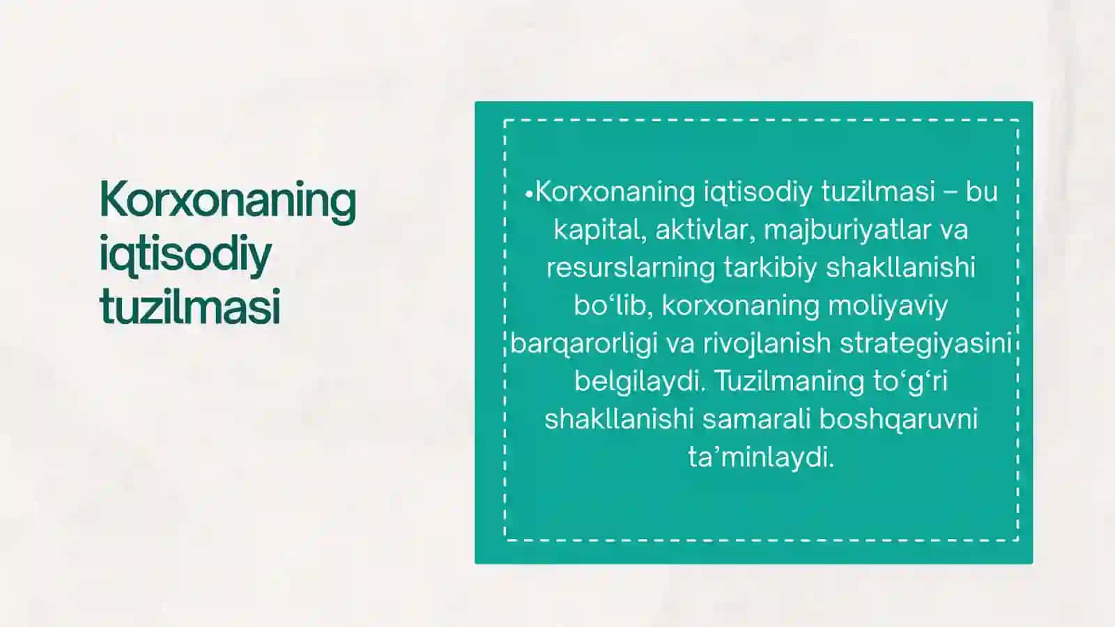 Korxonaning iqtisodiy resurslari va ularning ta’siri 3