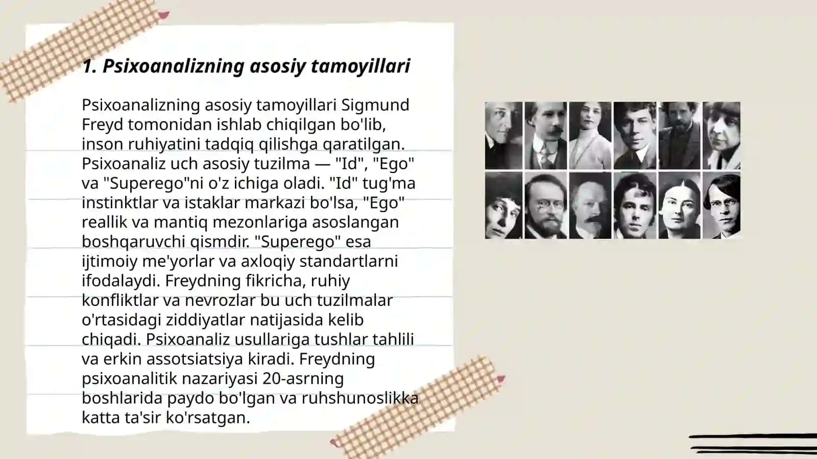 Psixoanalizning asosiy tamoyillari 3