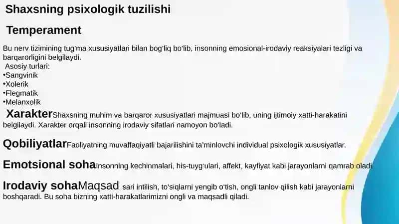 Shaxs va uning Irodaviy sohasi 3