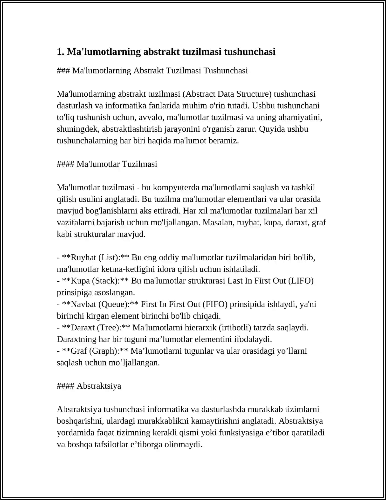 MALUMOTLARNING ABSTRAKT TUZILMASI 3