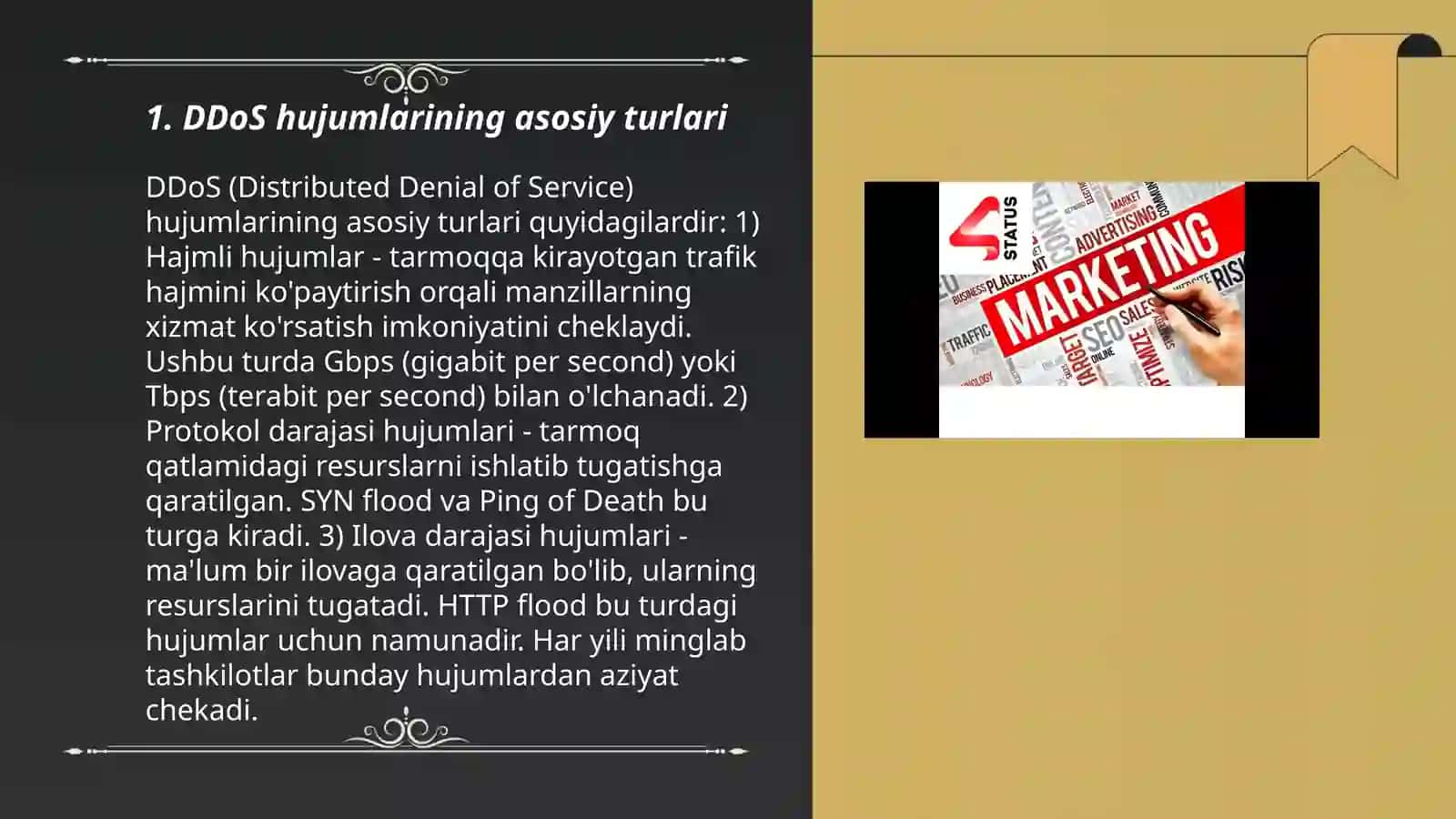 Tarmoqdagi DDoS hujumlari va himoya vositalari 3