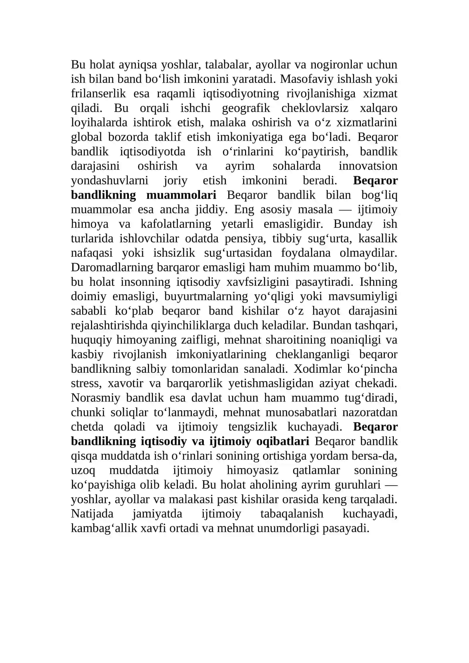 Beqaror bandlik 3