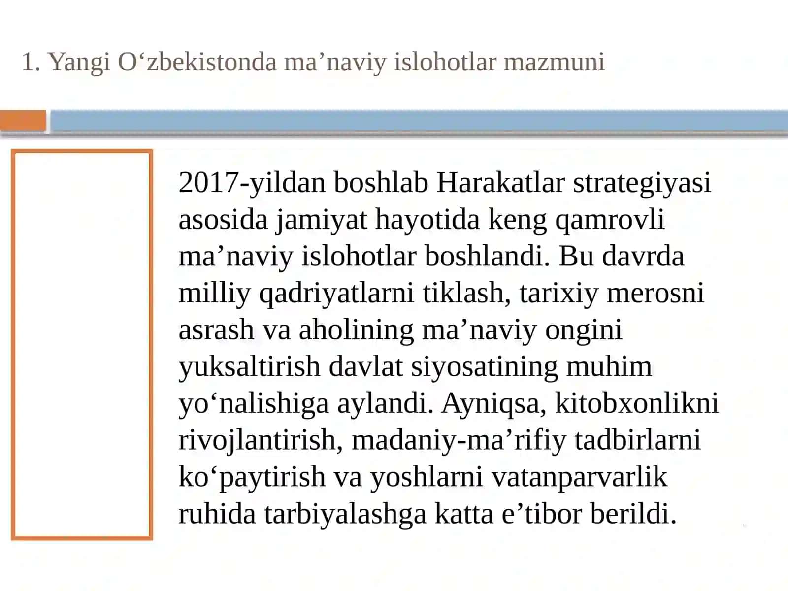 Yangi Oʻzbekistonda amalga oshirilayotgan ma’naviy oʻzgarishlar 3