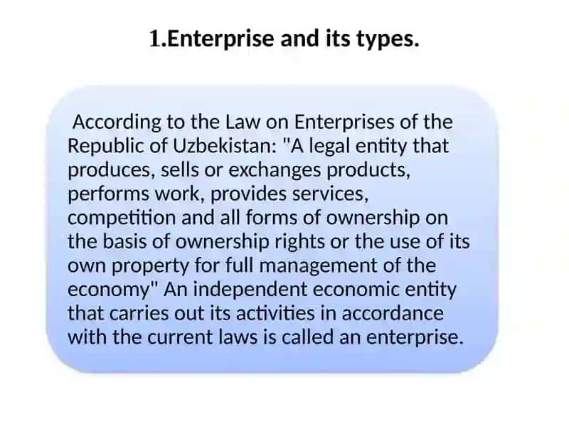 Theme 2. The enterprise and its personnel 3