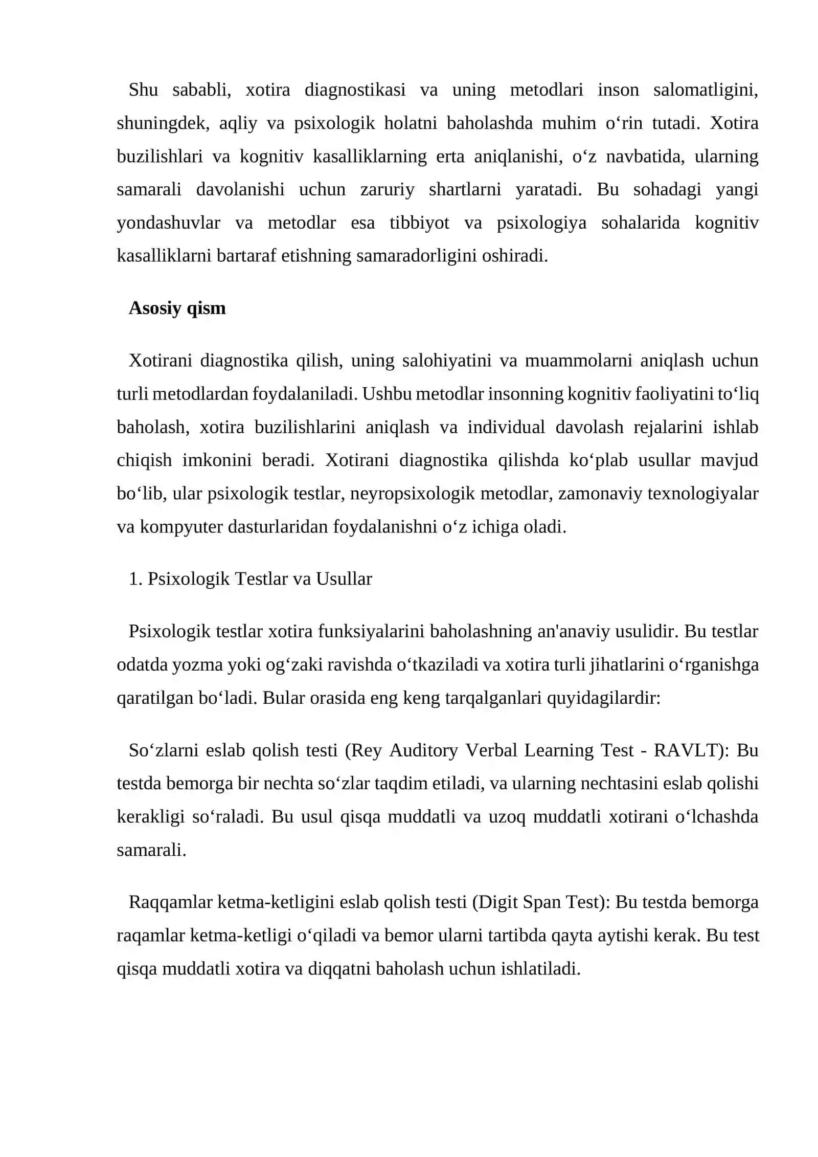 XOTIRANI DIAGNOSTIKA QILISH METODLARI 3