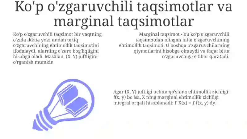 Ko‘p o‘lchovli taqsimot. Shartli taqsimotlar 3