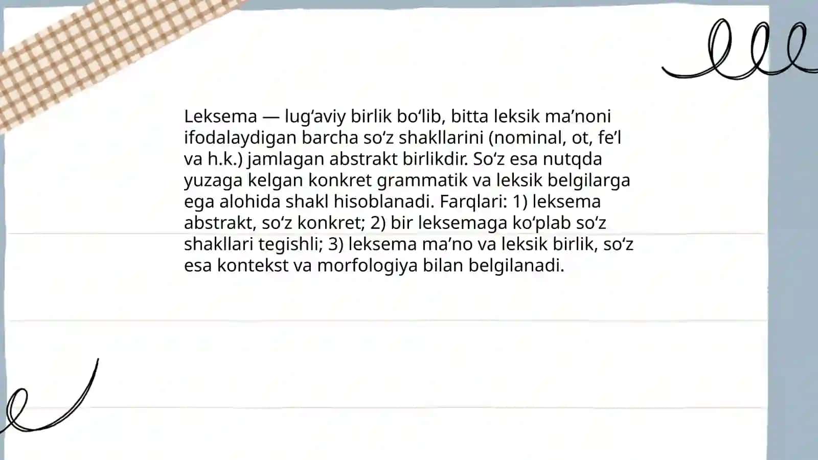 Leksema va so‘z munosabati 3