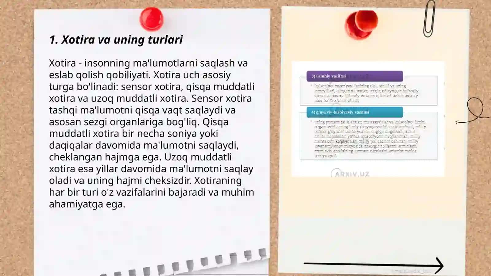 Xotiralarning amaliy õrganish uslubi 3