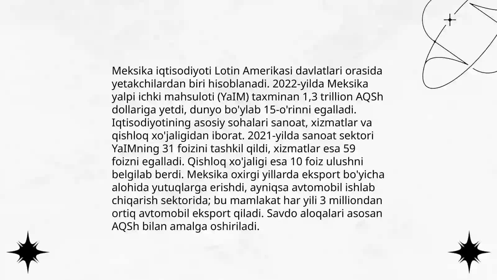 Meksika iqtisodiyoti va yaim 3