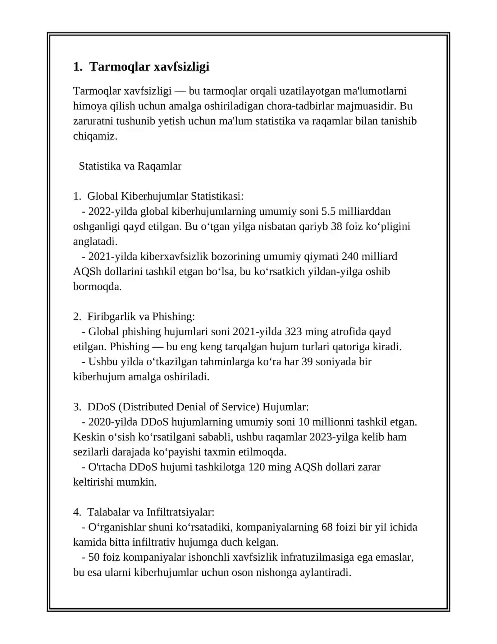 Tarmoqni administratorlashning tipik masalalari 3