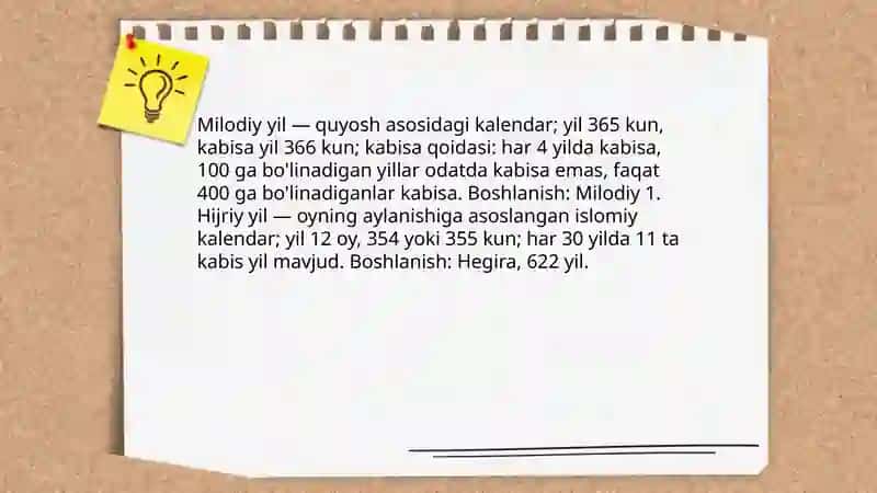 Milodiy va hijriy yil hisobi 3