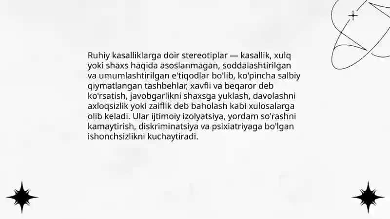Ruhiy kasalliklarga doir stereotiplar 3