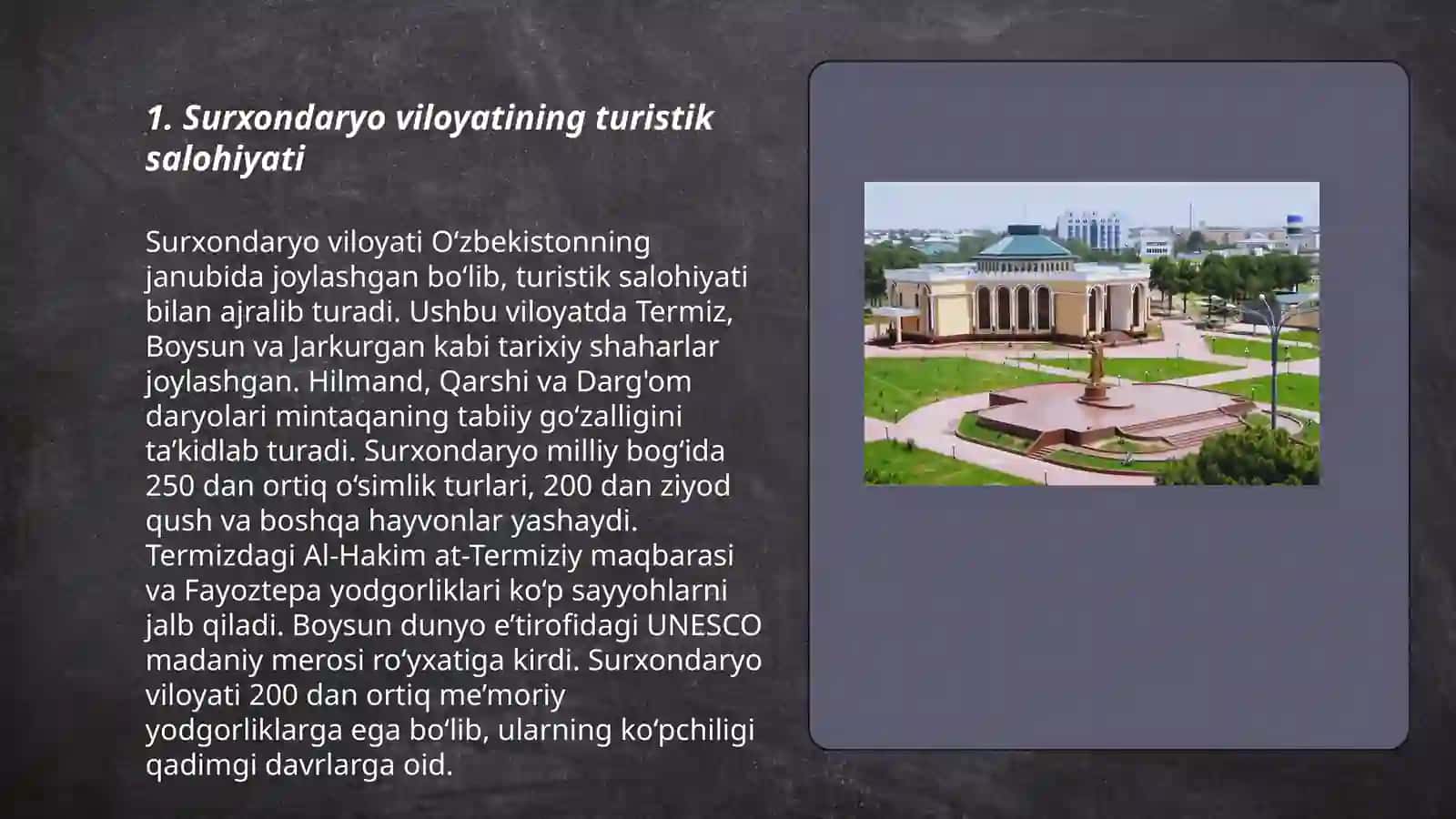 Surxondaryo turizm industriyasi 3