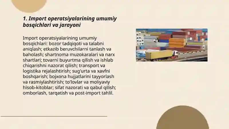 Import operatsiyalari tahlili 3