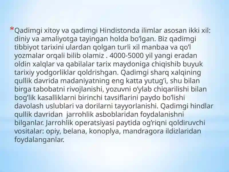 Qadimgi Xitoy va qadimgi Hindiston tibbiyoti 3