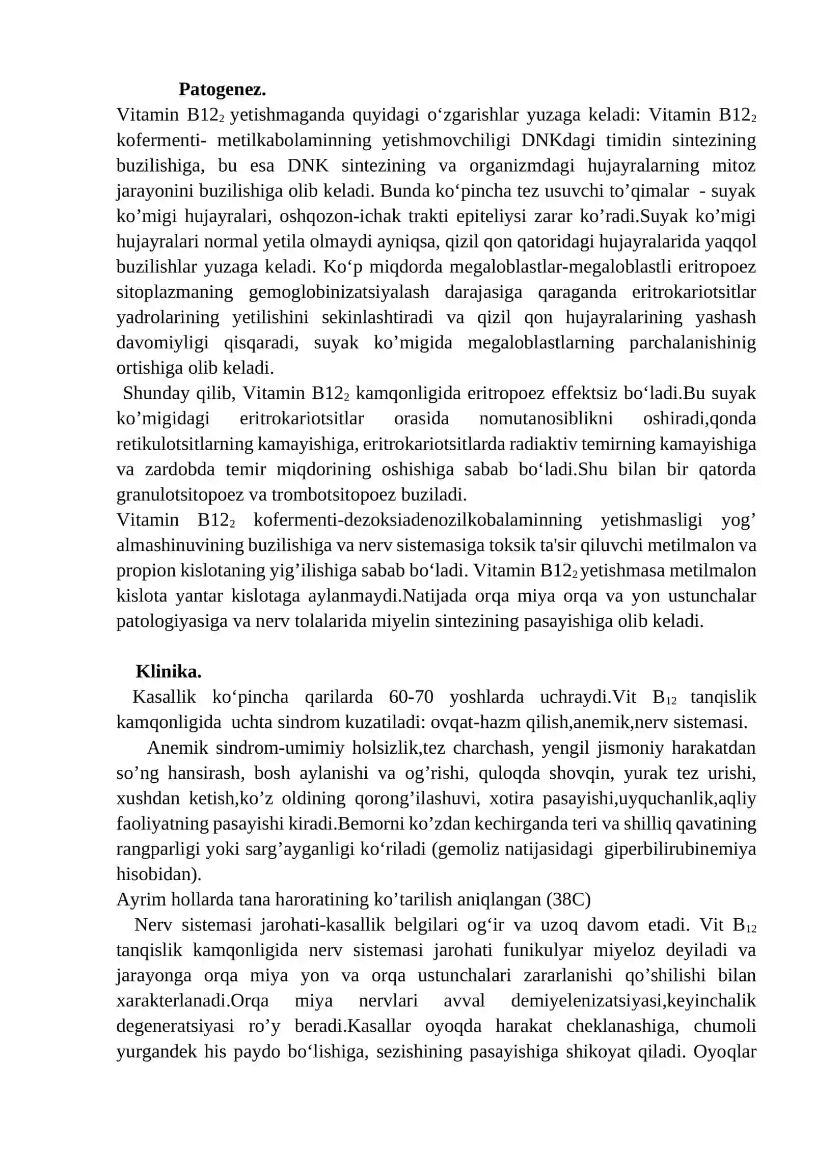 Megaloblast anemiyalar. Aplastik anemiya 3