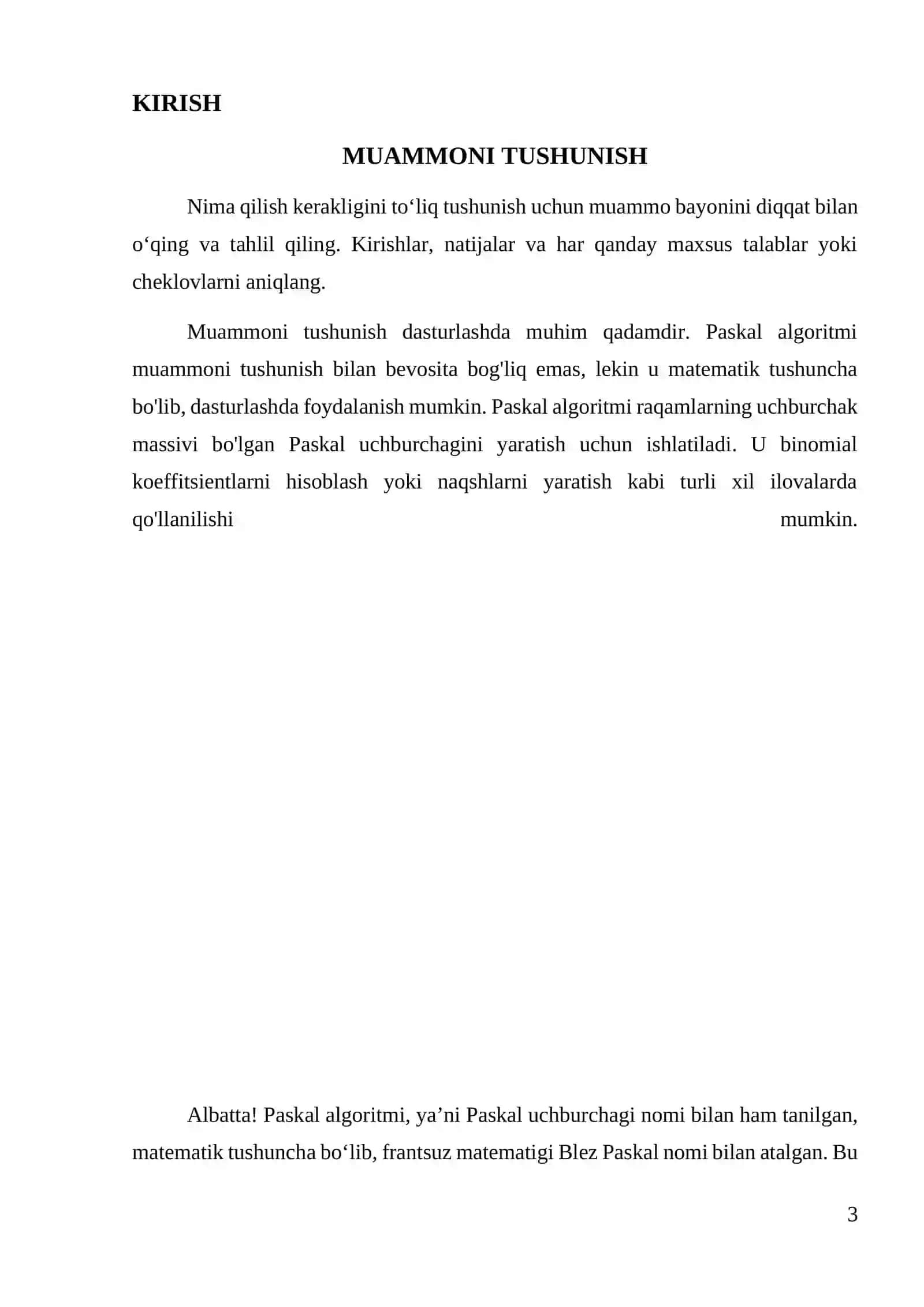 Masalalarning algoritmini tuzish va shu algoritm asosida Paskal dasturlash tilida dastur tuzish 3