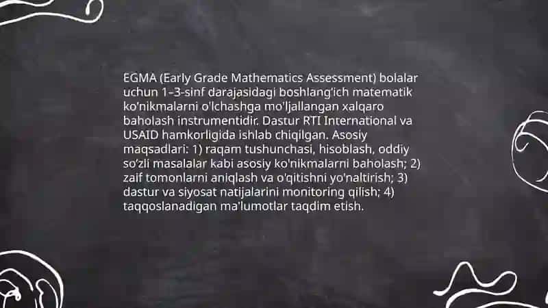 EGMA xalqaro baholash dasturi 3