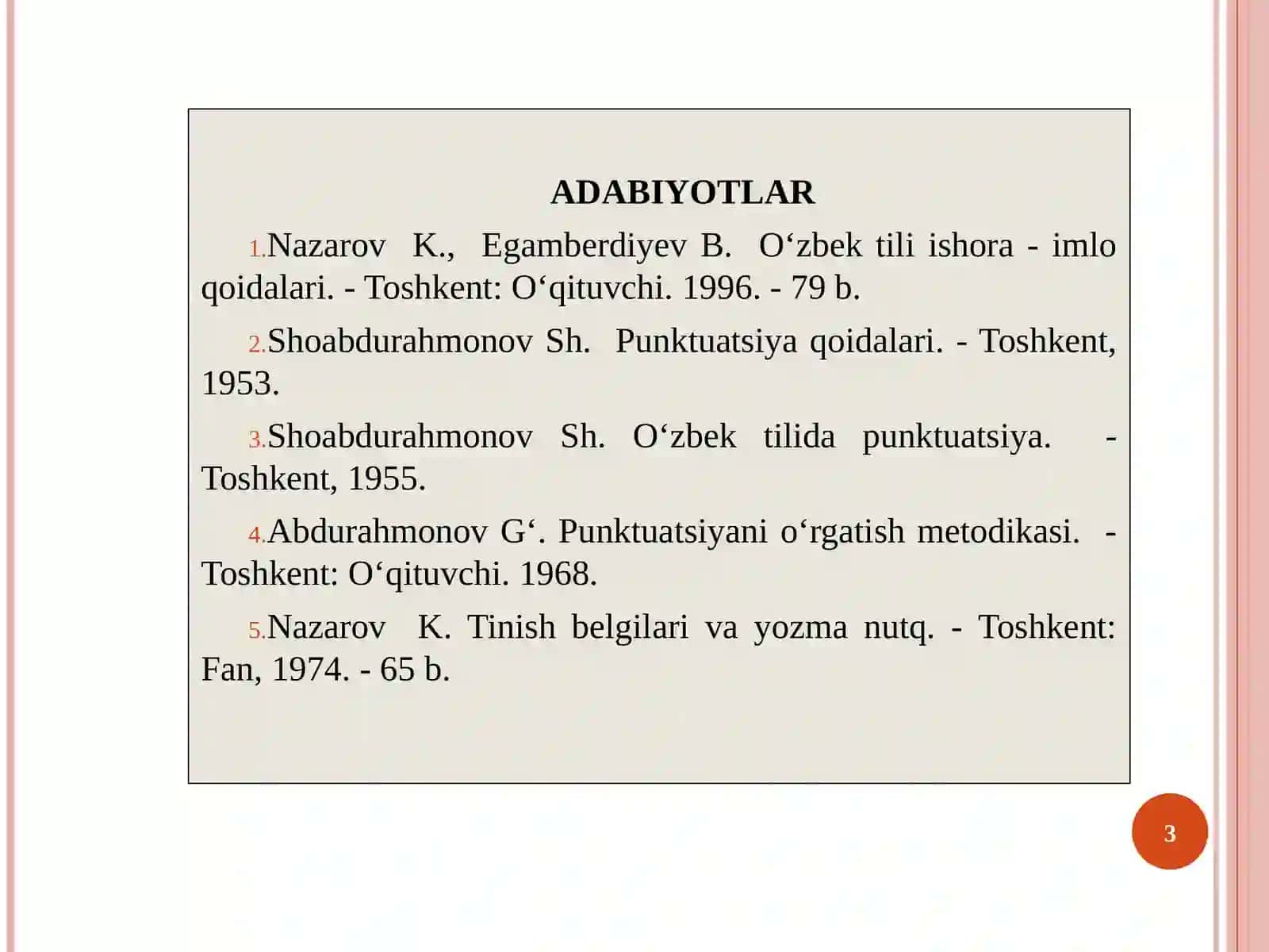 HOZIRGI O’ZBEK ADABIY TILI (PUNKTUATSIYA) 3