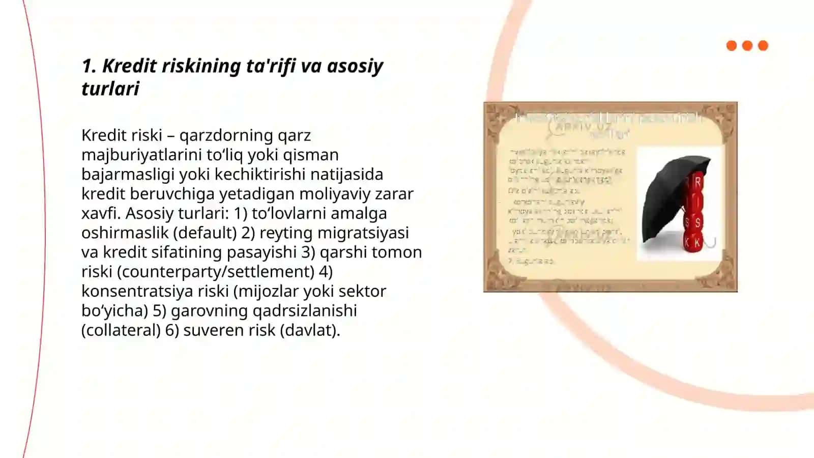 Kredit risklari va ularni boshqarish 3