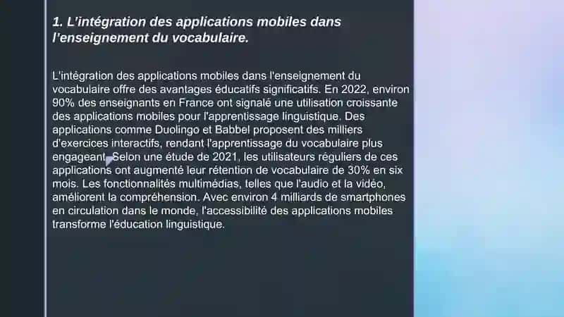 L’utilisation des technologies pédagogiques dans l’enseignement du vocabulaire des langues étrangères 3