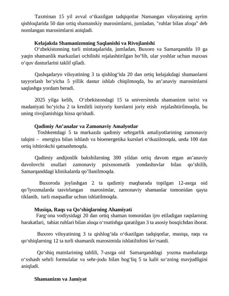 Shomonlikning zamonaviy kòrinishi 3