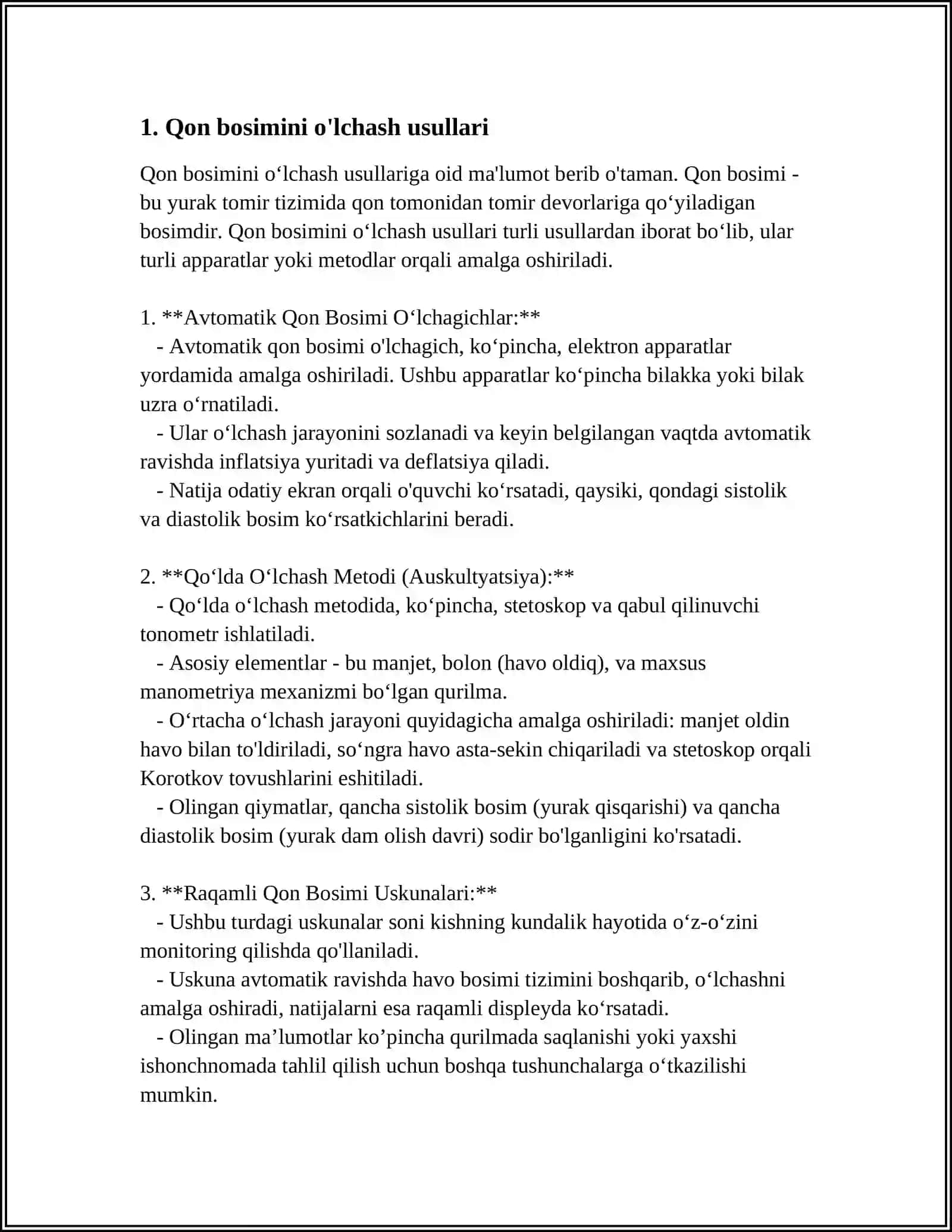 QON BOSIMINI ANIQLASHNING FIZIK ASOSINI BILISH 3