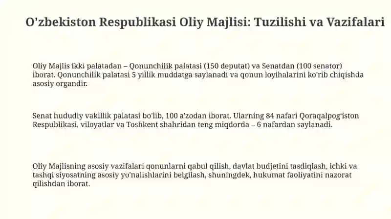 Oʻzbekistonda parlament va saylov tizimi 3