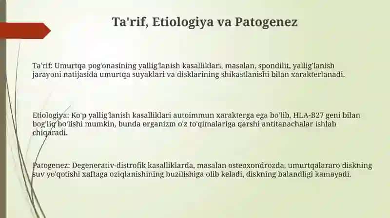 Umurtqa yallig’lanish va degenerativ-distrofik kasalliklar 3