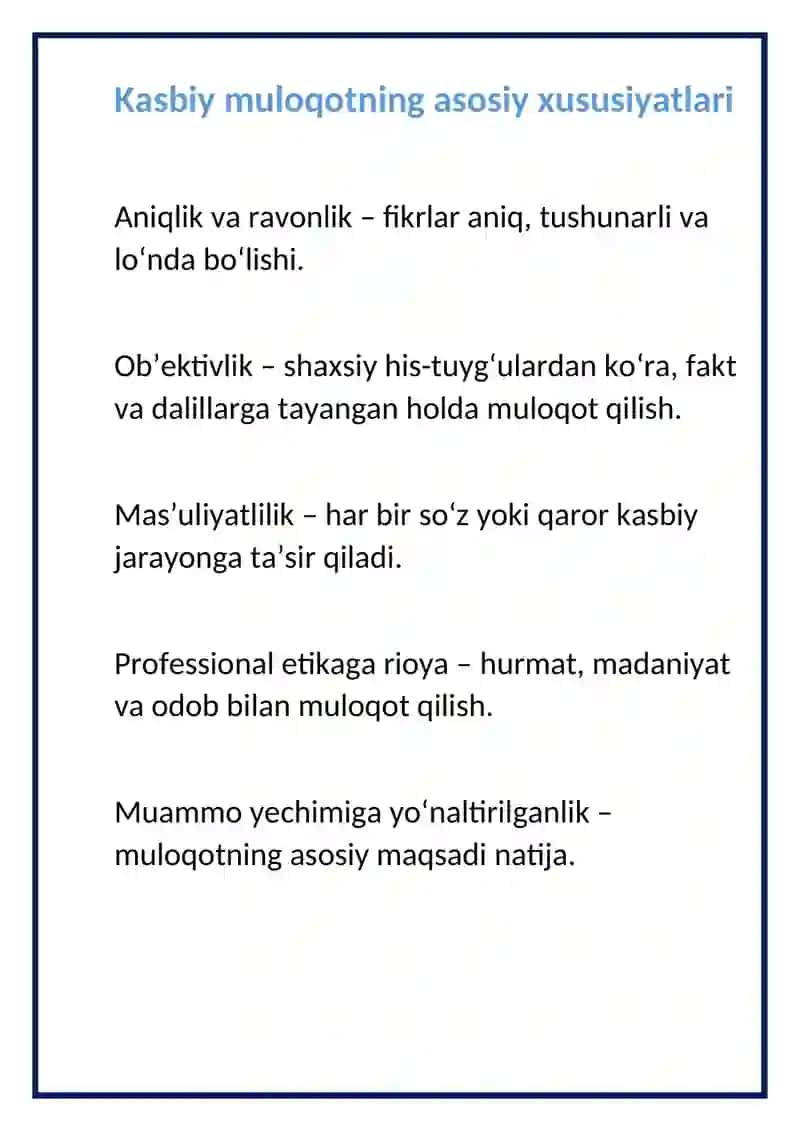 Kasbiy muloqot 3