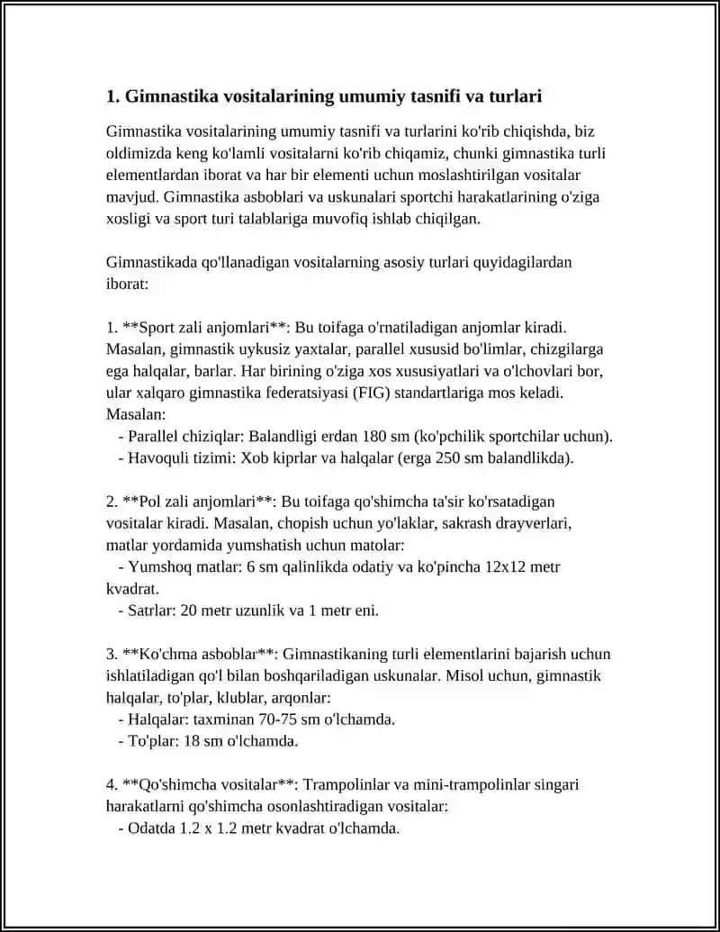 GIMNASTIKA VOSITALARIGA TAVSIF 3