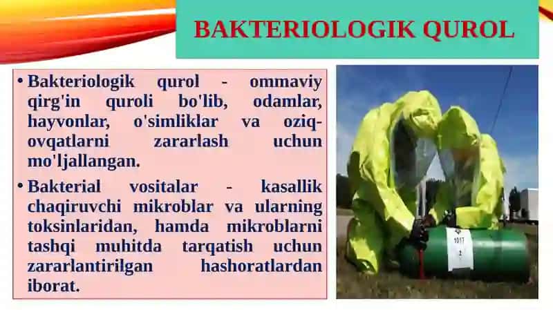 BAKTERIOLOGIK XAVFLAR O'TAXAVFLI INFEKTSIYALAR 3