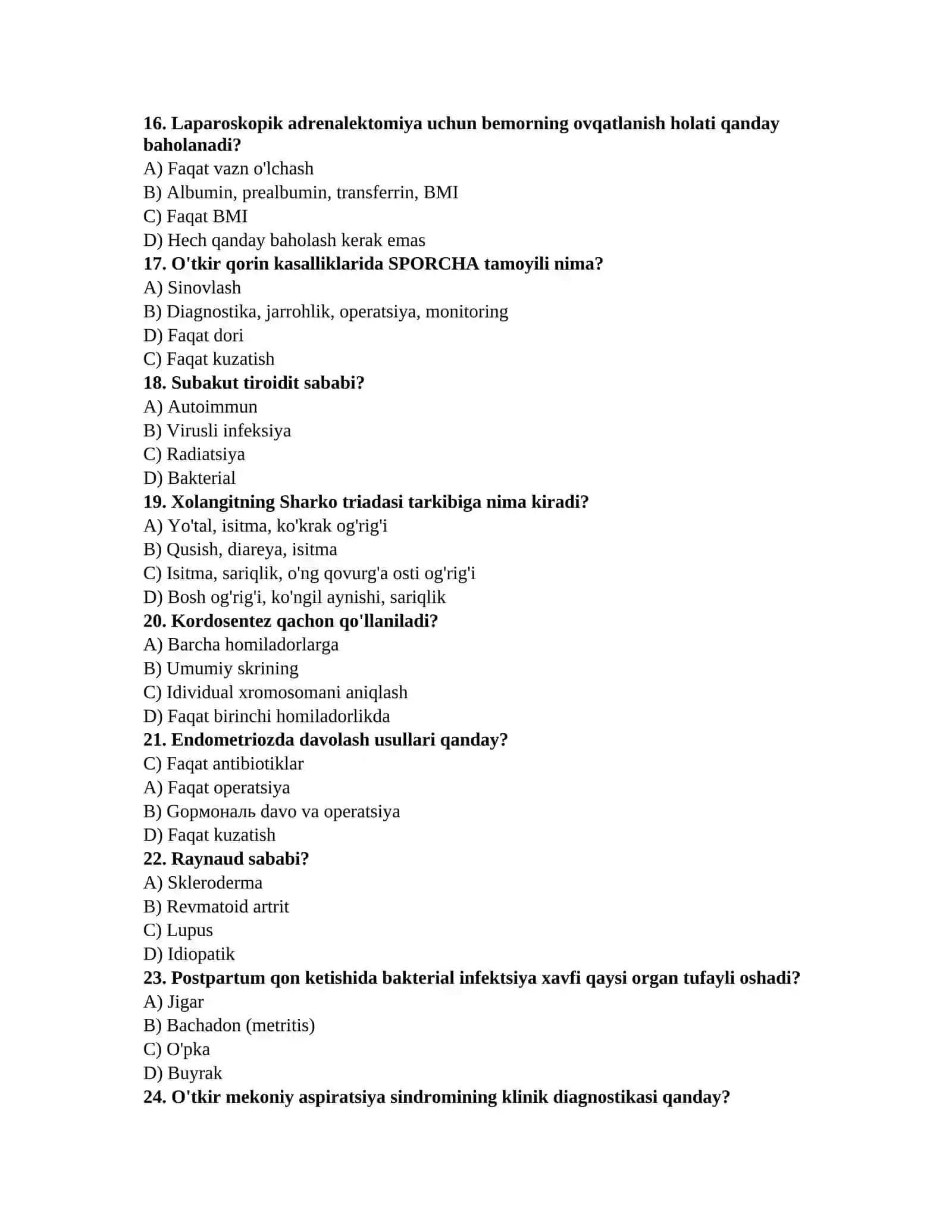 Kardiologiya savollari 3
