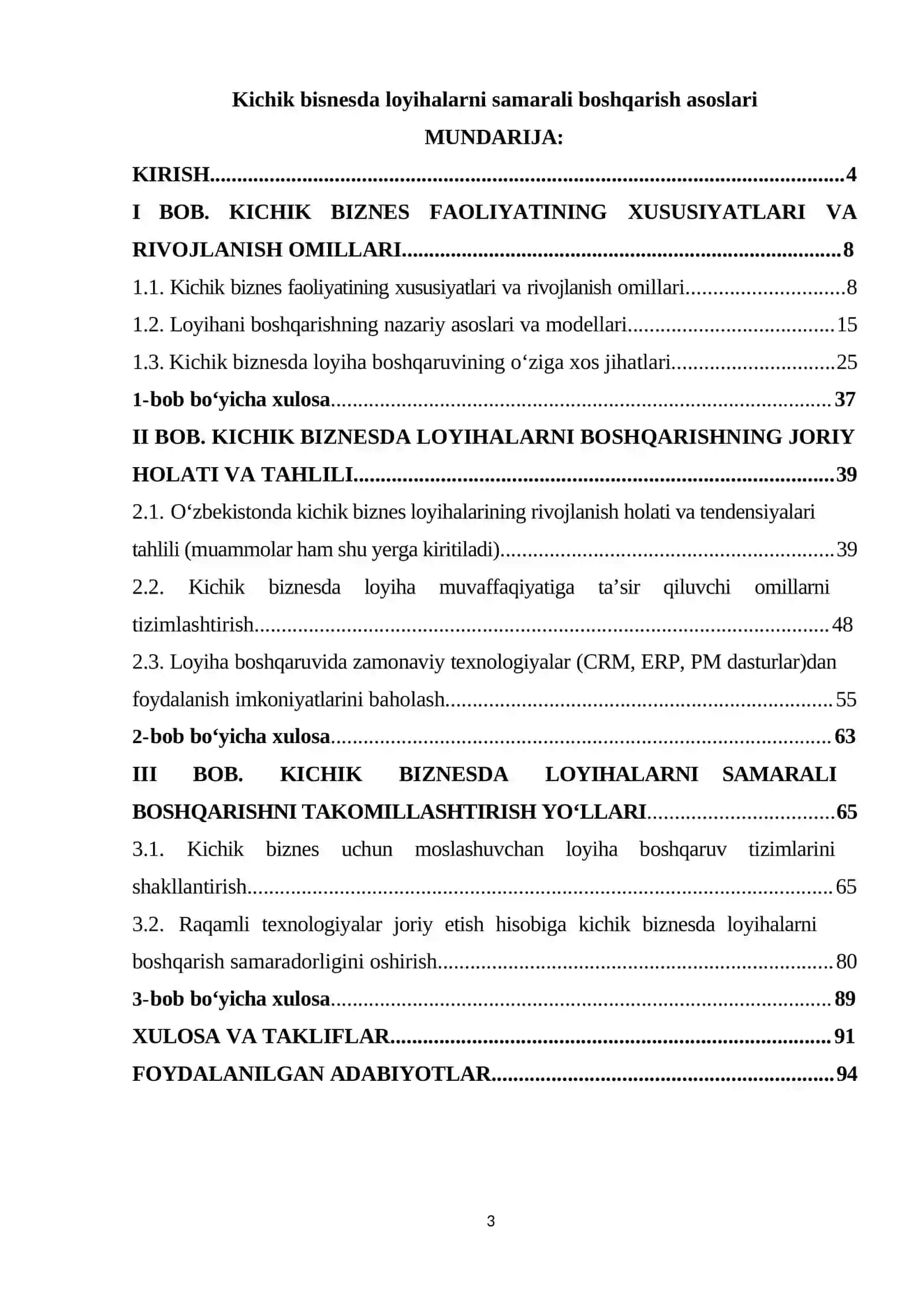Kichik bisnesda loyihalarni samarali boshqarish asoslari 3