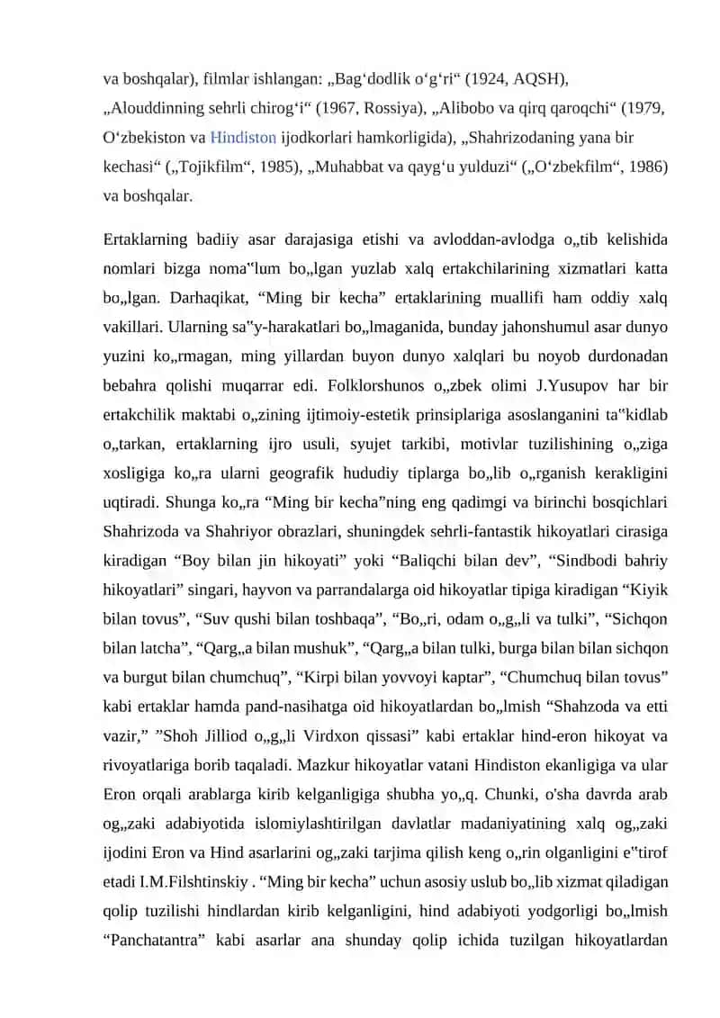 „MING BIR KECHA“ (arab. „Alif layla va layla“) 3