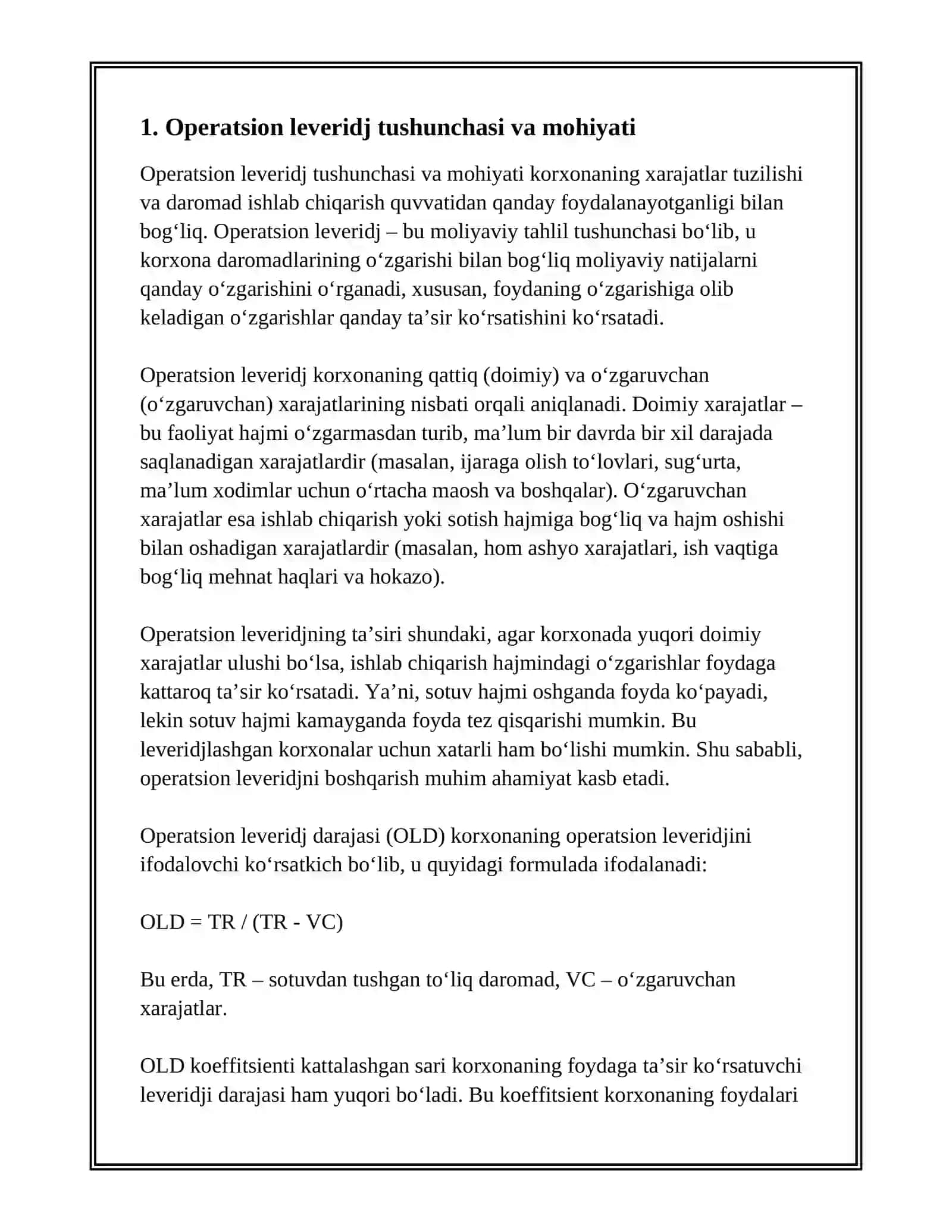 OPERATSION LEVERIDJ TAHLILI 3