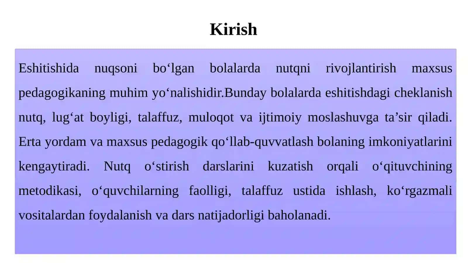 Eshitishidan uqsonibo‘lgan bolalar maktabida nutqo‘stirish darslari 3