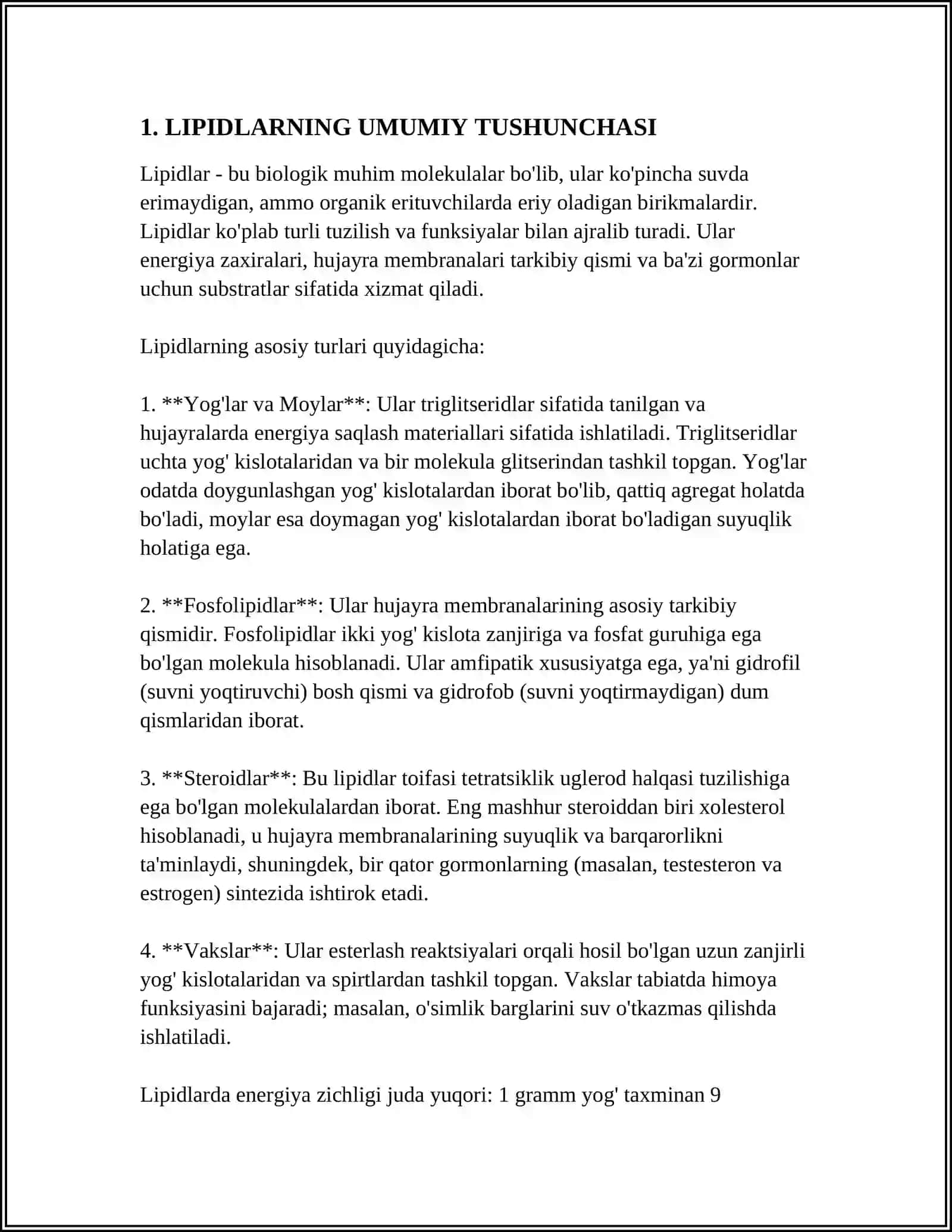 LIPIDLARNING KLASSIFIKATSIYASI 3