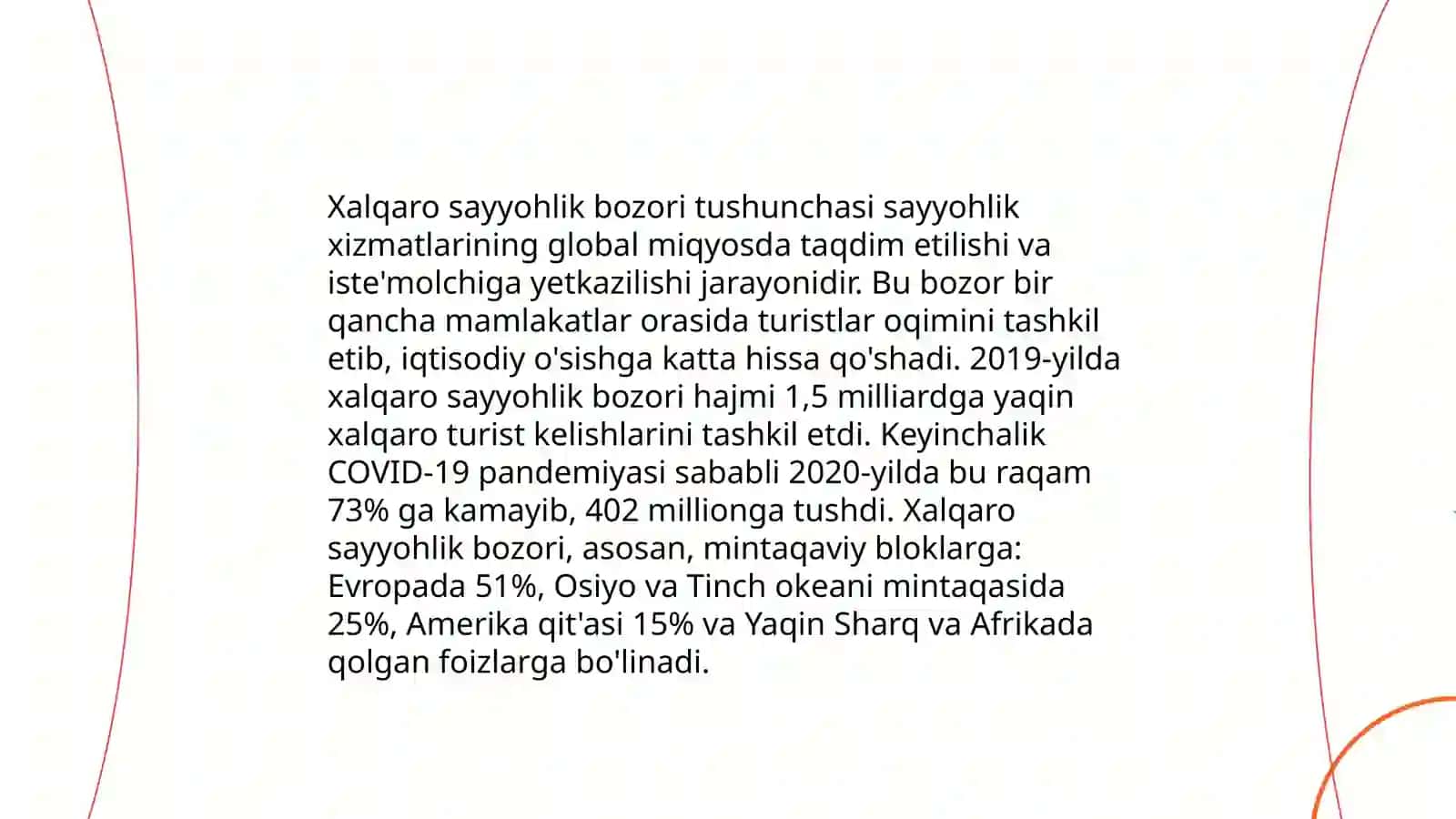 Xalqaro sayyohlik bozorining xususiyatlari 3