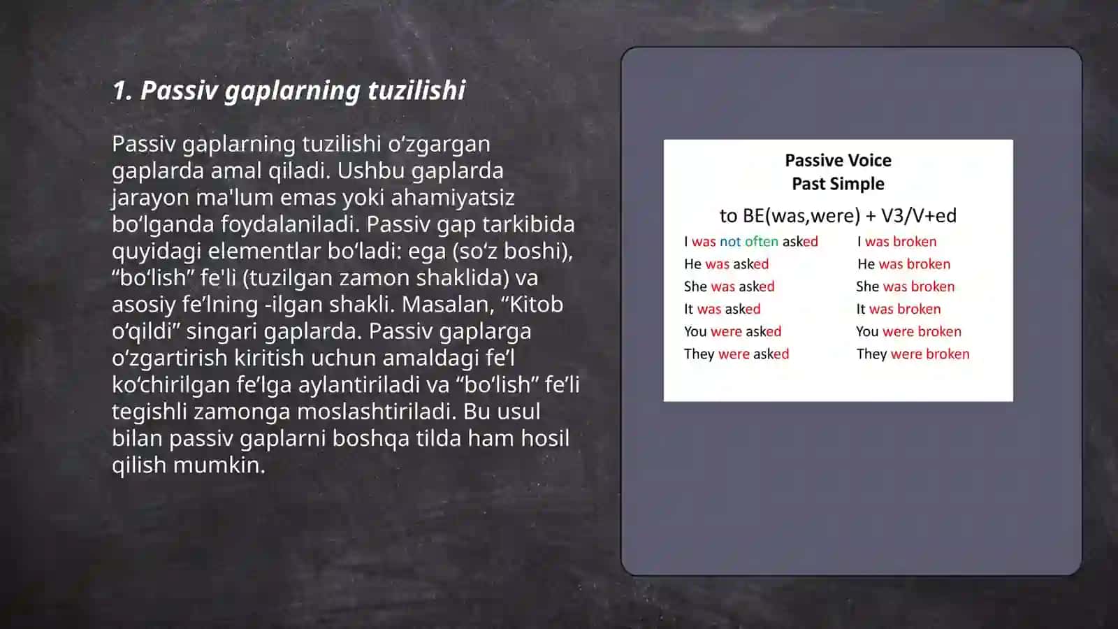 Passiv gaplarning tuzilishi 3