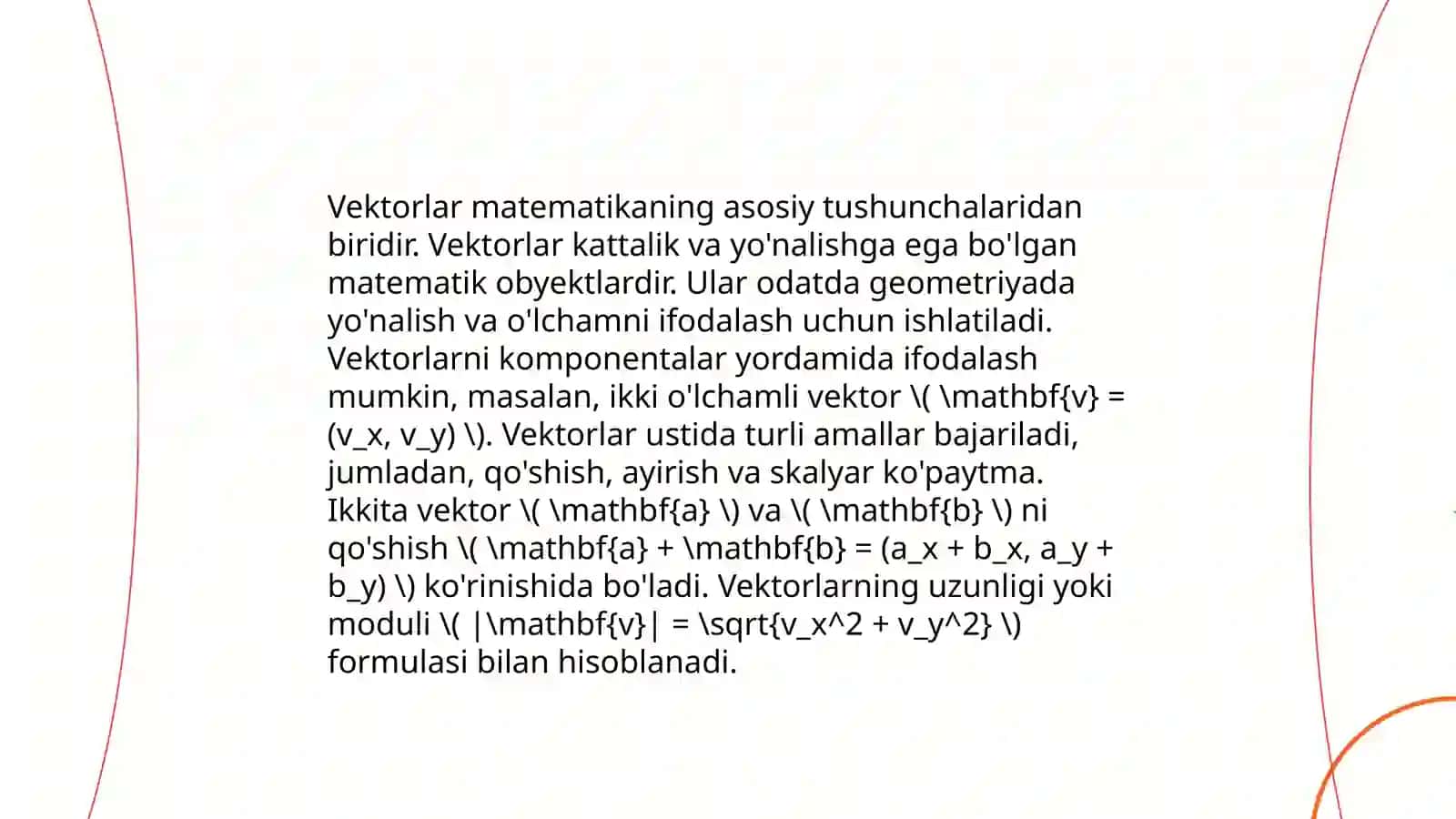 Vektorlar matematikasi 3