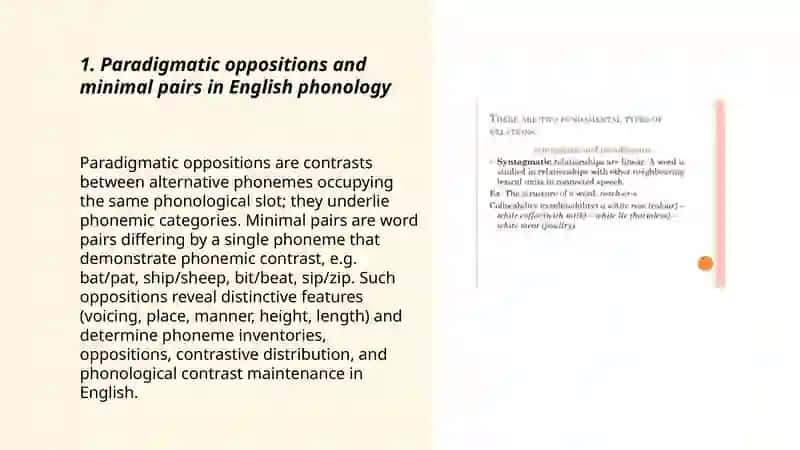 Paradigmatic and Syntagmatic Relations in English Phonology 3