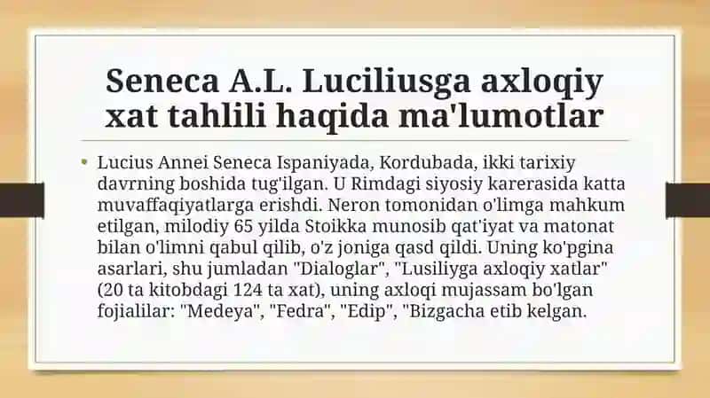 Seneca A.L. Luciliusga axloqiy xat tahlili 3